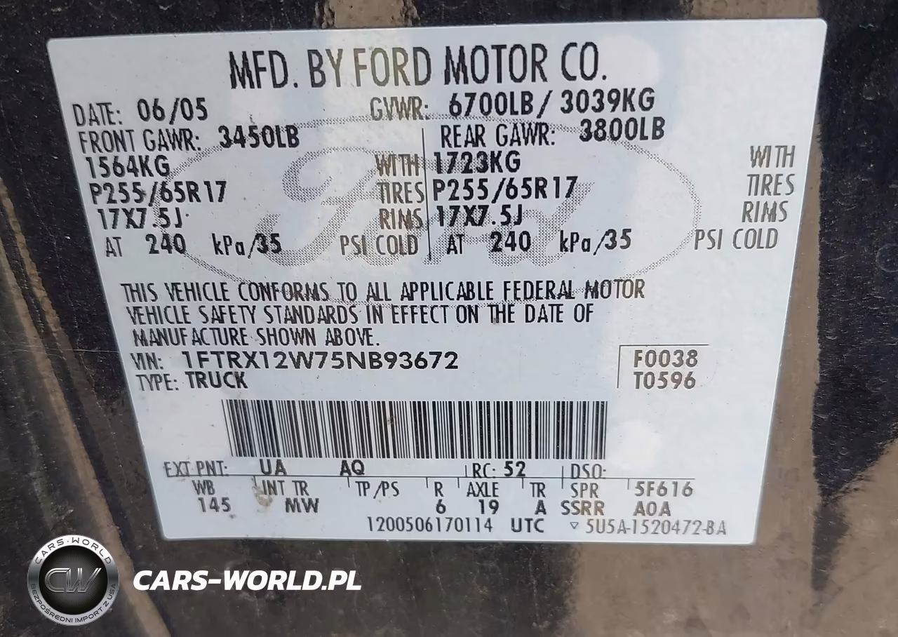 2005 Ford F-150 Stx-Xl-Xlt VIN:1FTRX12W75NB93672 - 9