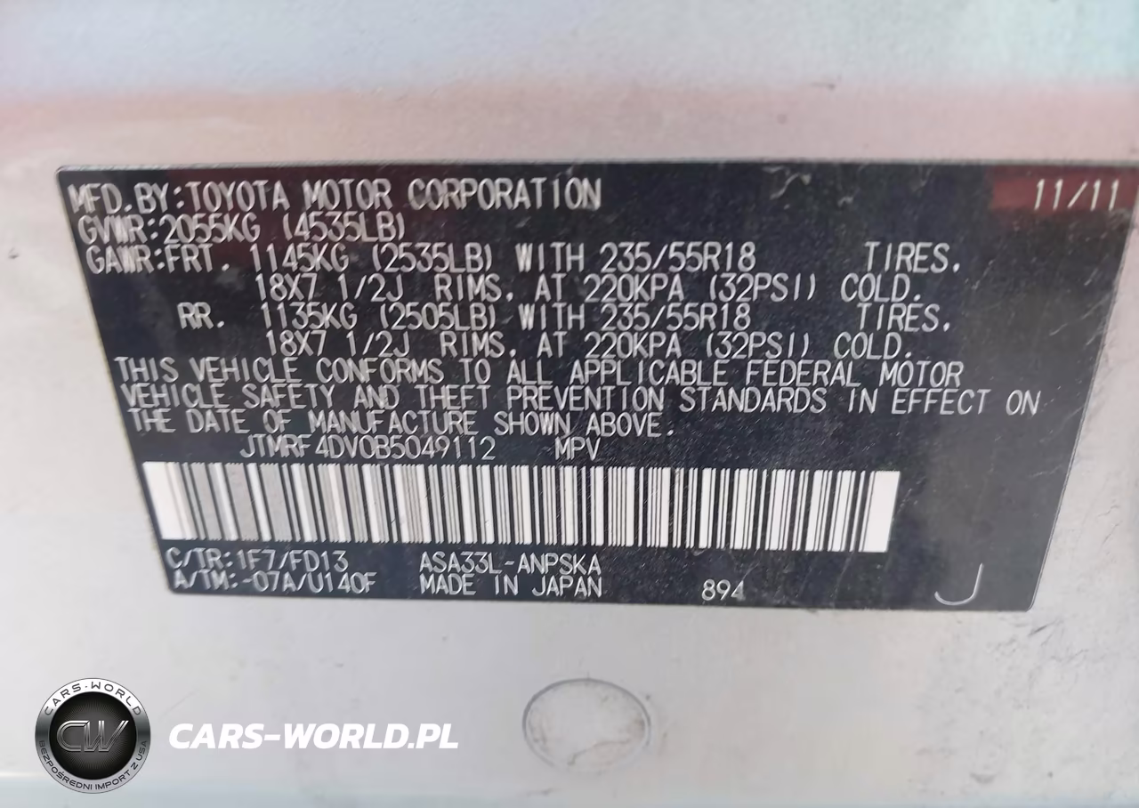2011 Toyota Rav4 Sport VIN:JTMRF4DV0B5049112 - 9