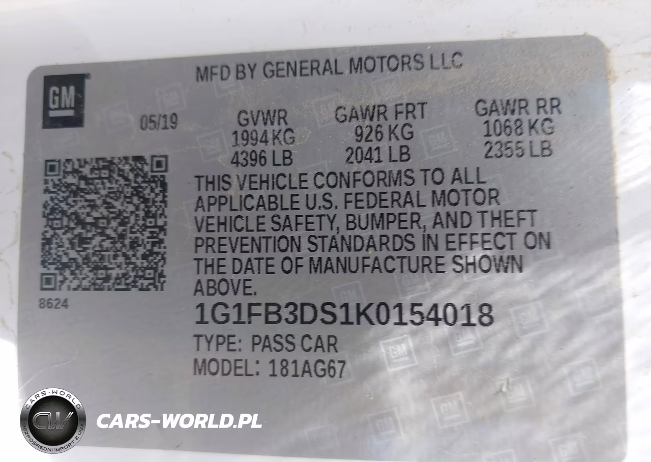2019 Chevrolet Camaro 1Lt VIN:1G1FB3DS1K0154018 - 9