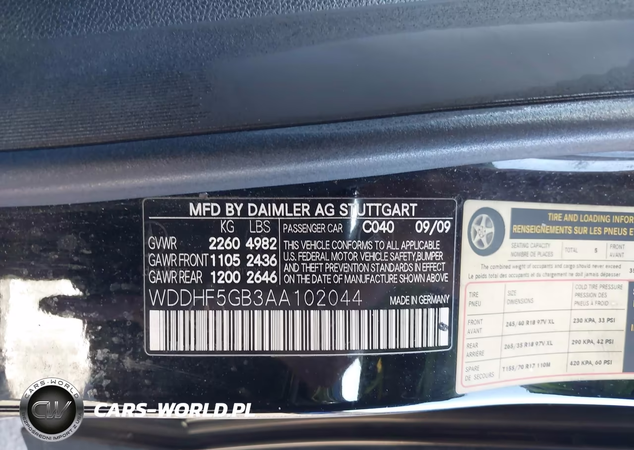 2010 Mercedes-Benz E 350 VIN:WDDHF5GB3AA102044 - 9