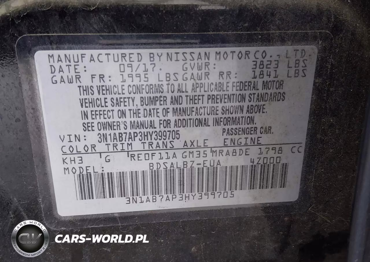 2017 Nissan Sentra S VIN:3N1AB7AP3HY399705 - 9