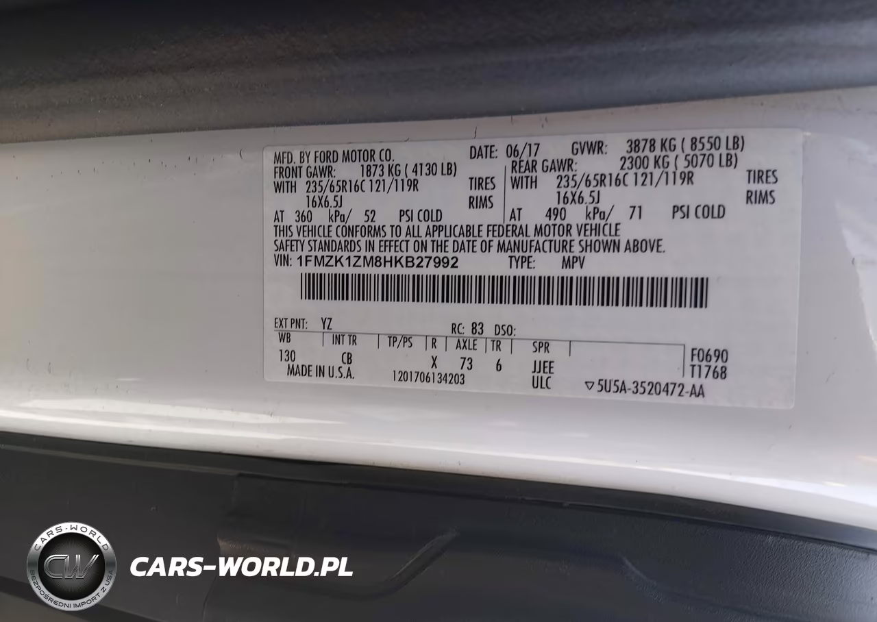 2017 Ford Transit-150 Xl-Xlt VIN:1FMZK1ZM8HKB27992 - 9