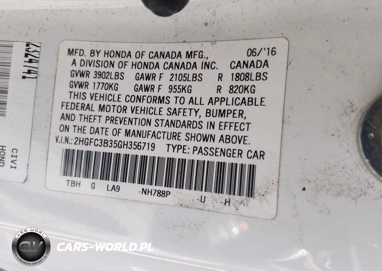2016 Honda Civic Ex-T VIN:2HGFC3B35GH356719 - 9