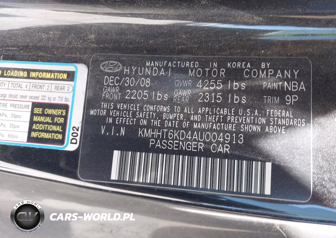 2010 Hyundai Genesis 2.0T VIN:KMHHT6KD4AU004913 - 9