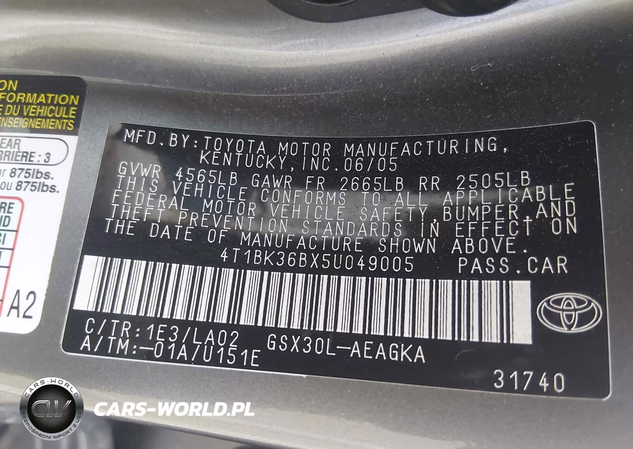 2005 Toyota Avalon Xls VIN:4T1BK36BX5U049005 - 9