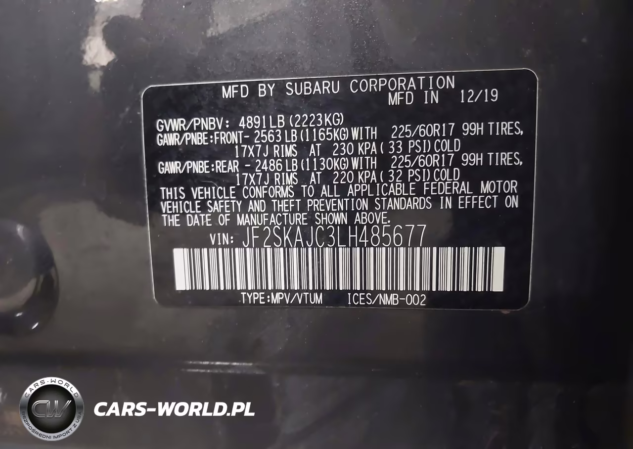 2020 Subaru Forester Premium VIN:JF2SKAJC3LH485677 - 9