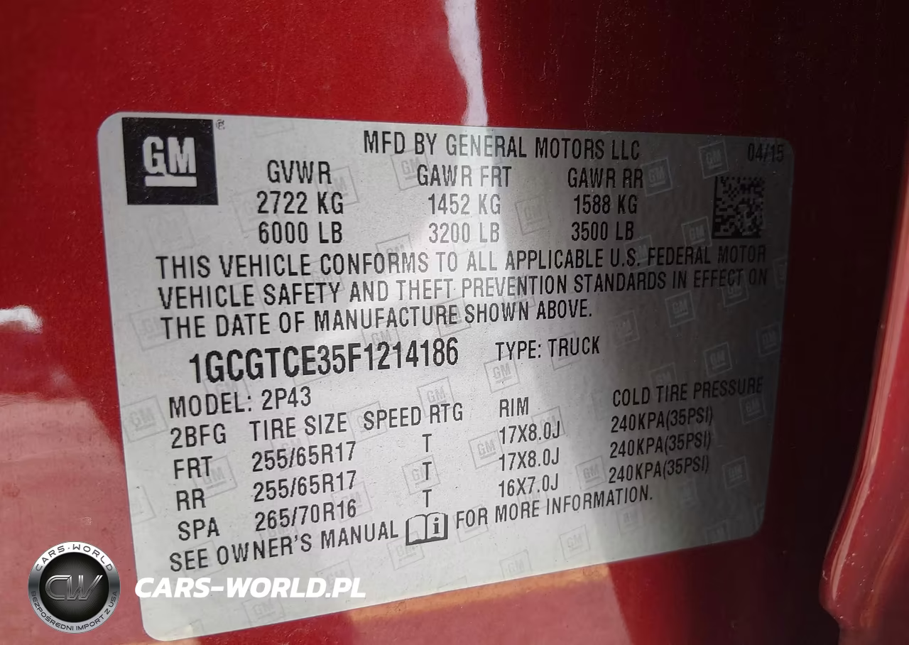 2015 Chevrolet Colorado Z71 VIN:1GCGTCE35F1214186 - 9
