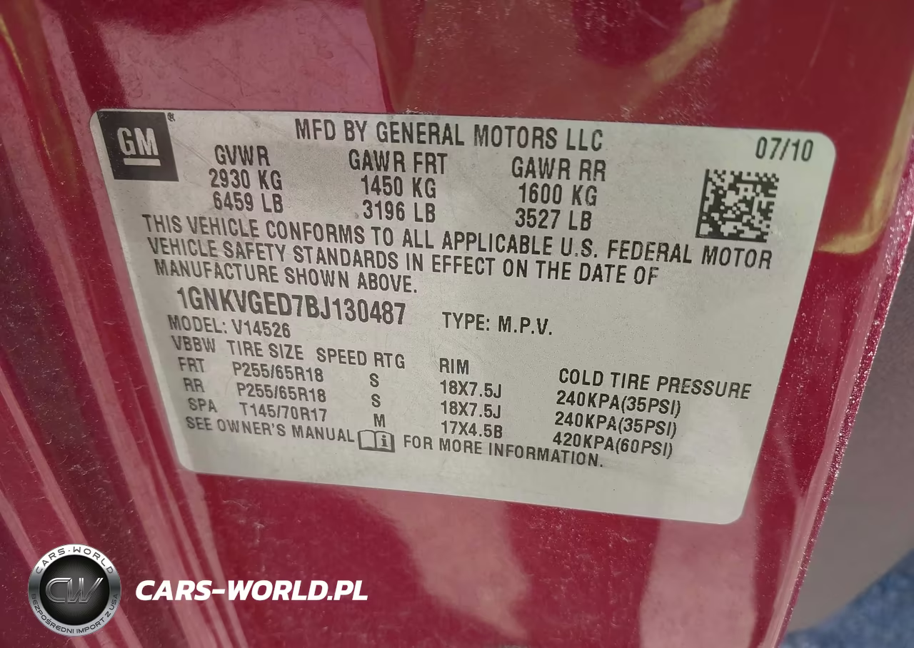 2011 Chevrolet Traverse 1Lt VIN:1GNKVGED7BJ130487 - 9
