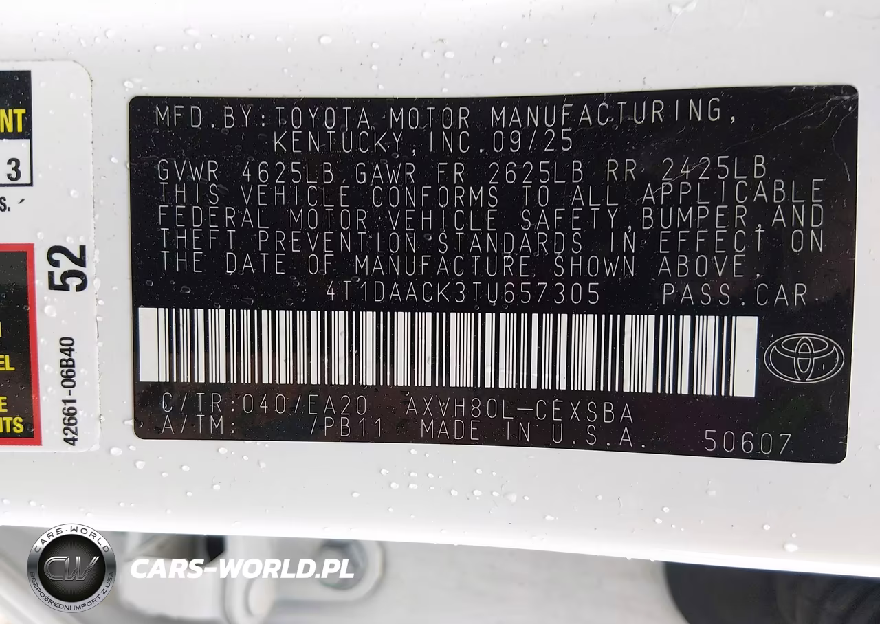 2026 Toyota Camry Se VIN:4T1DAACK3TU657305 - 9