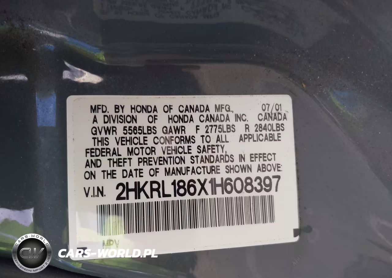 2001 Honda Odyssey Ex VIN:2HKRL186X1H608397 - 9