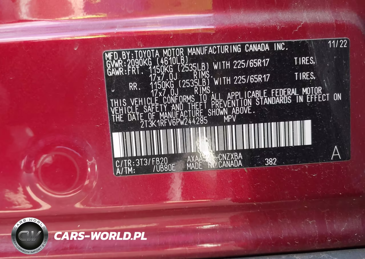 2023 Toyota Rav4 Le VIN:2T3K1RFV6PW244285 - 9