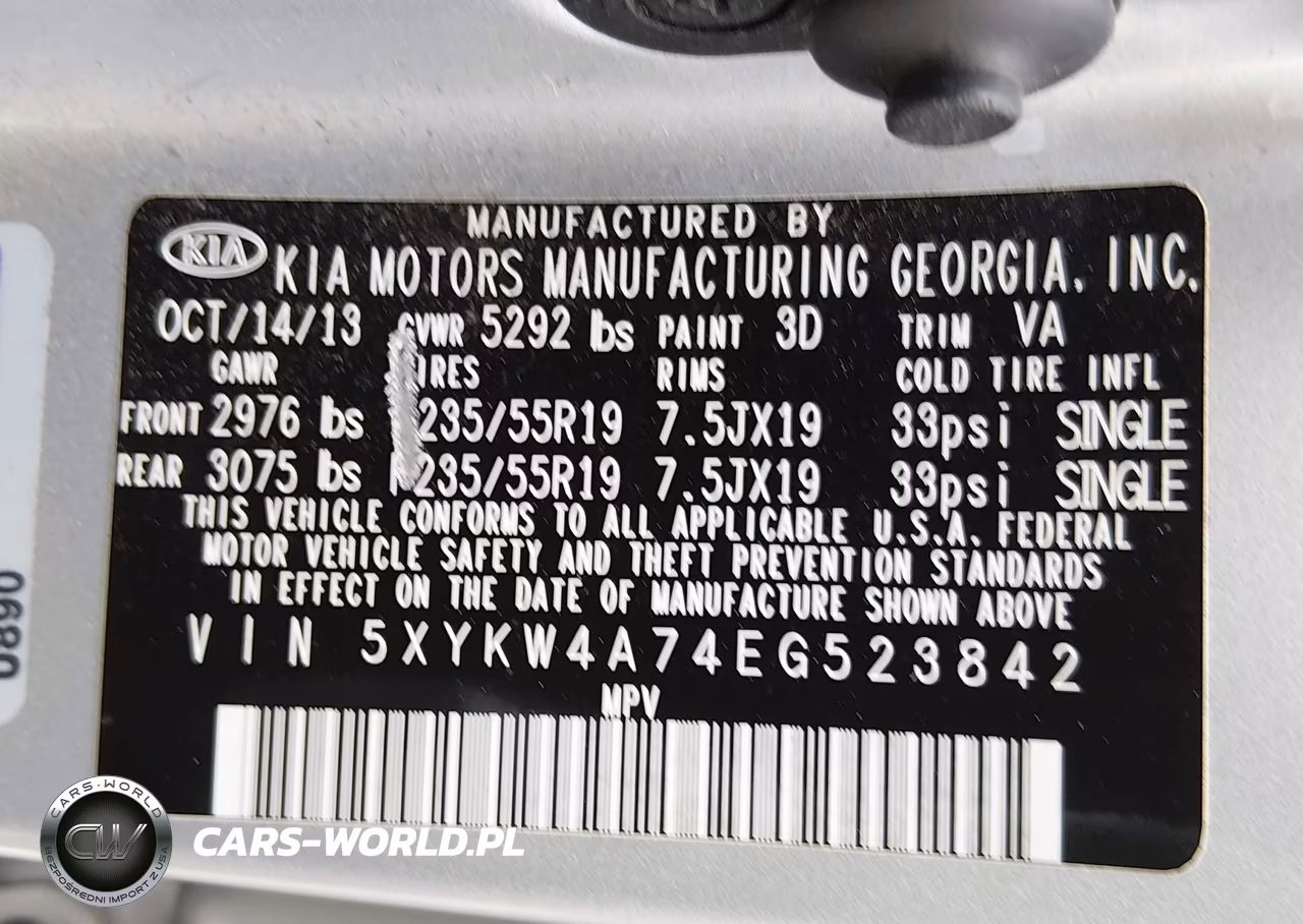 2014 Kia Sorento Sx VIN:5XYKW4A74EG523842 - 9