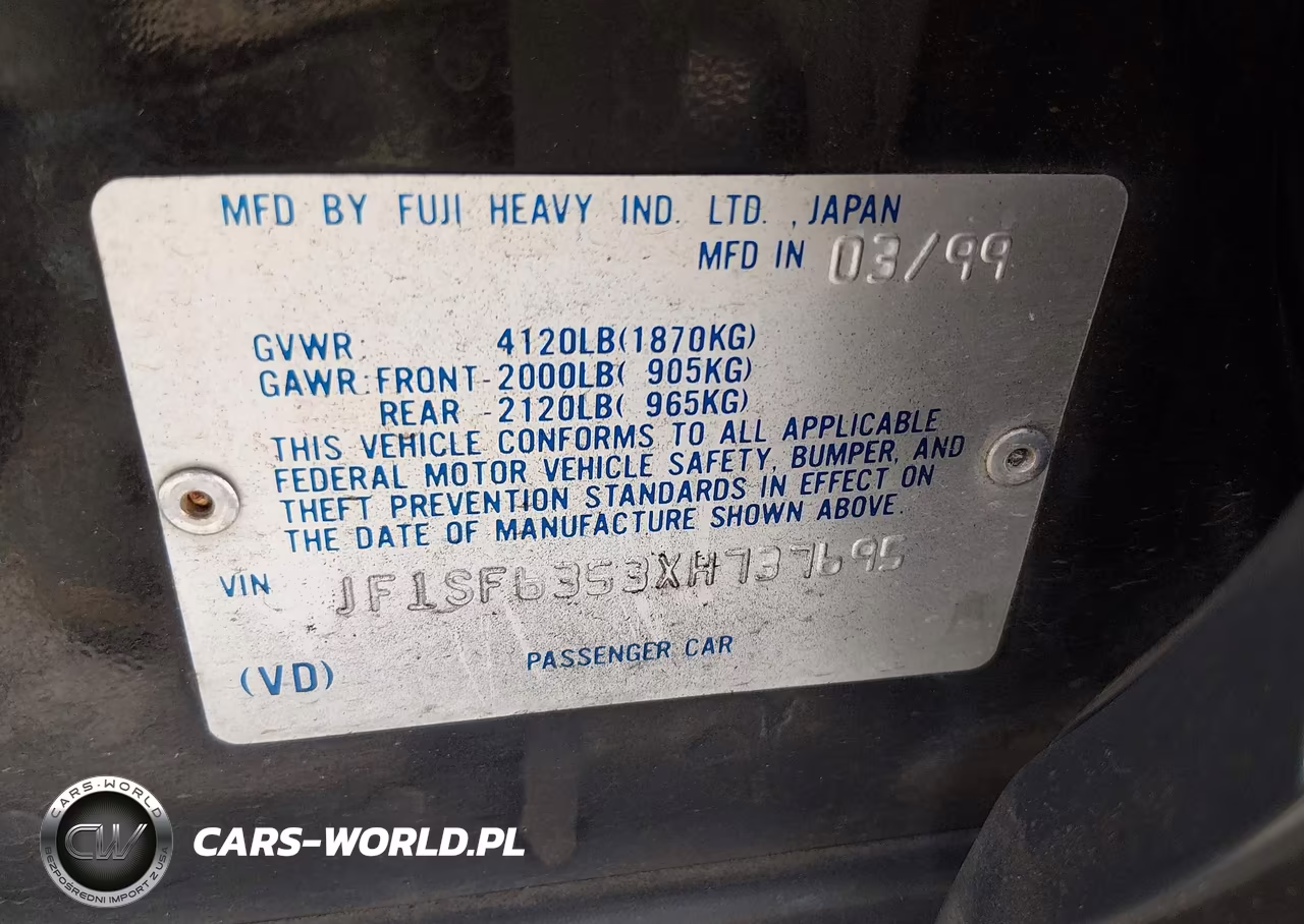 1999 Subaru Forester L VIN:JF1SF6353XH737695 - 9