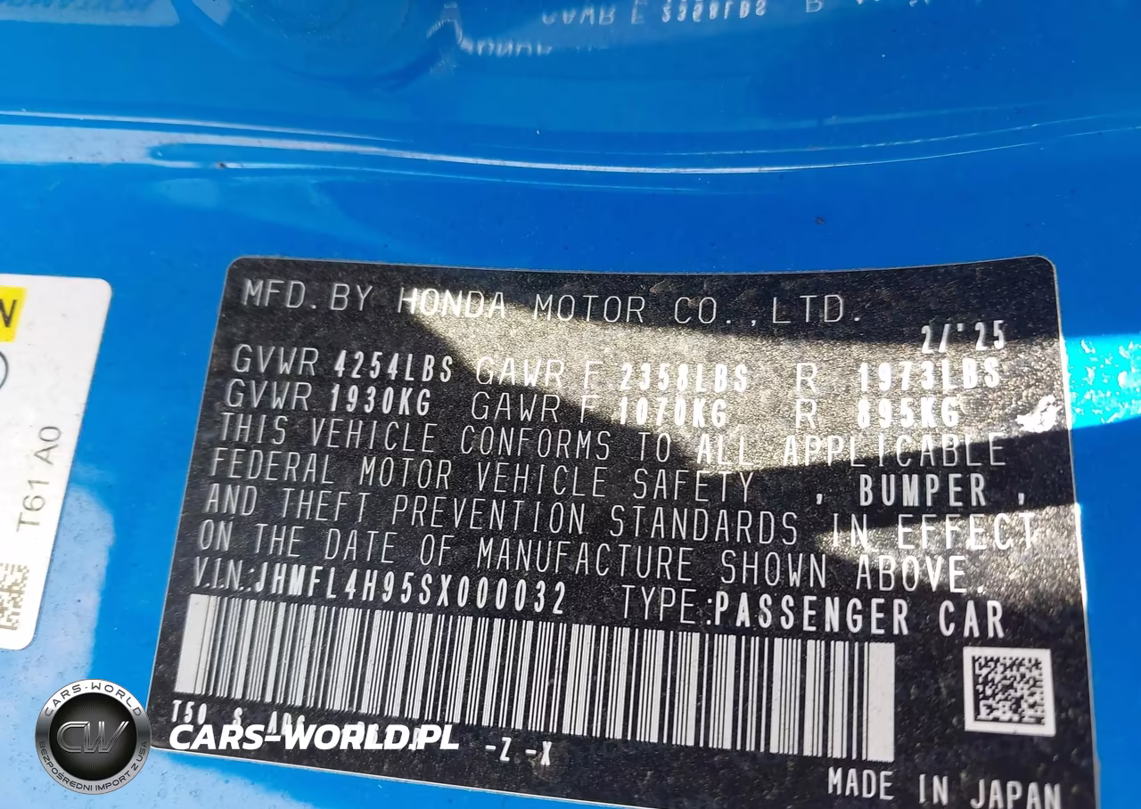 2025 Honda Civic Hybrid Sport Touring VIN:JHMFL4H95SX000032 - 9
