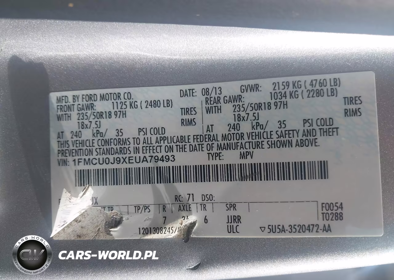 2014 Ford Escape Titanium VIN:1FMCU0J9XEUA79493 - 9