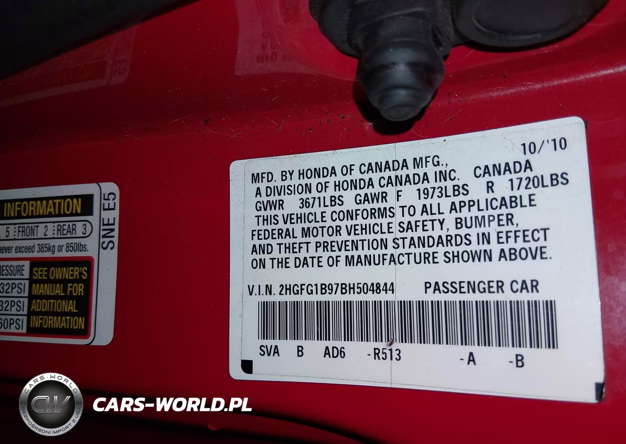 2011 Honda Civic Ex-L VIN:2HGFG1B97BH504844 - 9