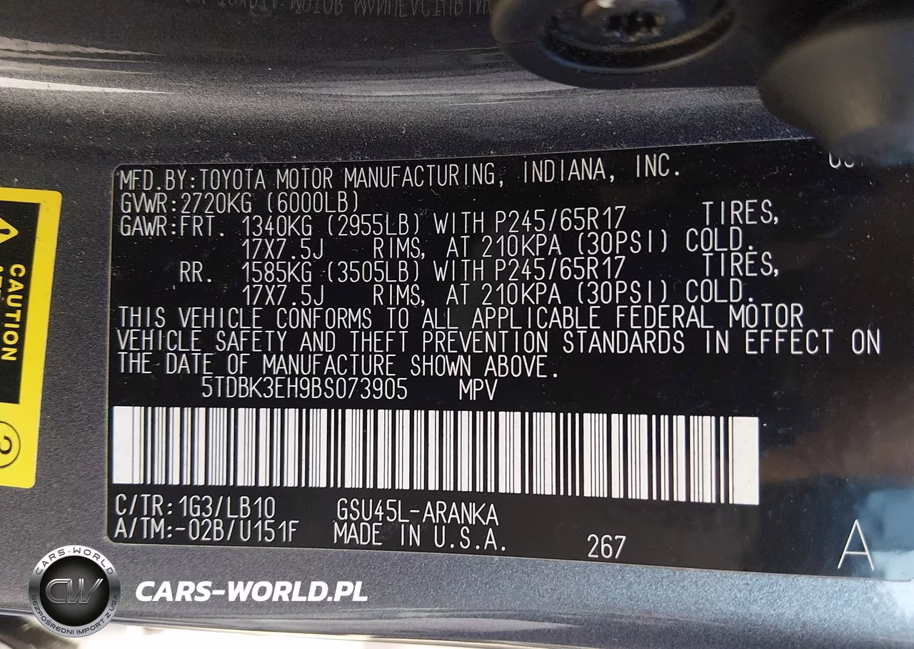2011 Toyota Highlander Se V6 VIN:5TDBK3EH9BS073905 - 9