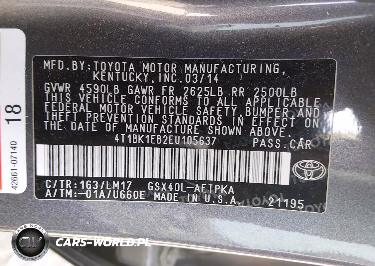 2014 Toyota Avalon Limited VIN:4T1BK1EB2EU105637 - 9