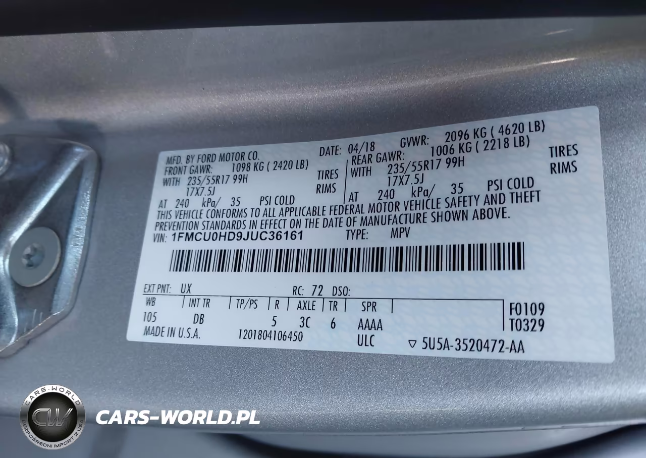 2018 Ford Escape Sel VIN:1FMCU0HD9JUC36161 - 9