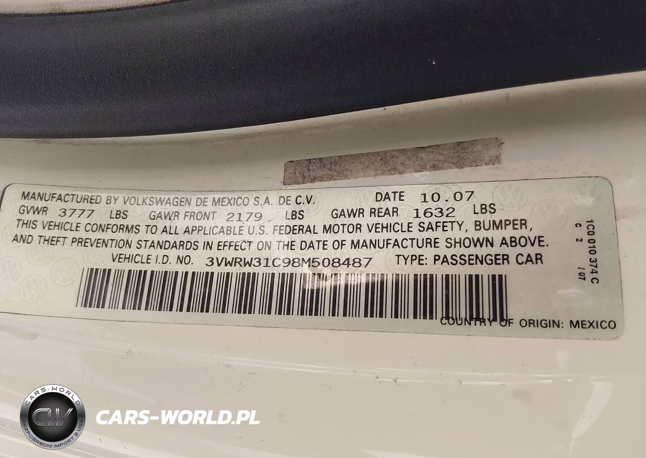 2008 Volkswagen New Beetle S-Se VIN:3VWRW31C98M508487 - 9