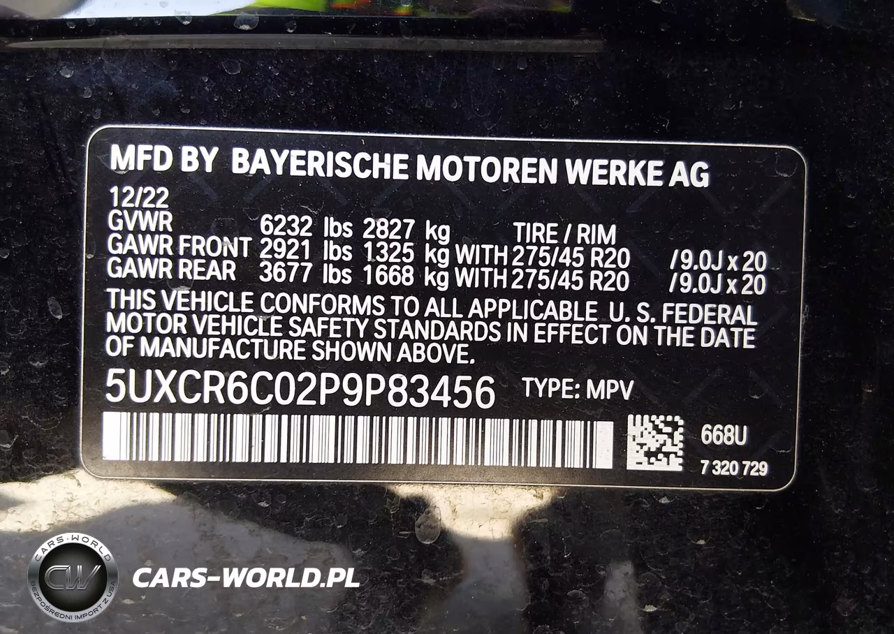 2023 BMW X5 xDrive40I VIN:5UXCR6C02P9P83456 - 9