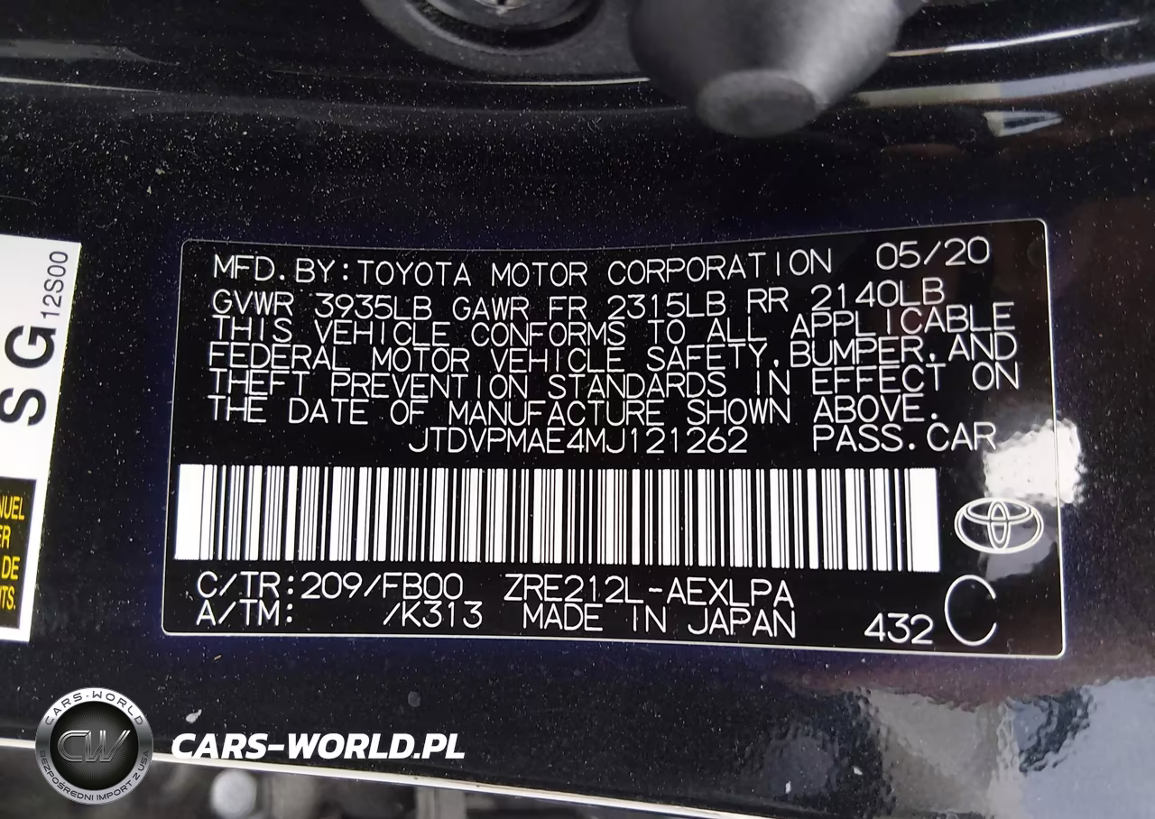 2021 Toyota Corolla Le VIN:JTDVPMAE4MJ121262 - 9