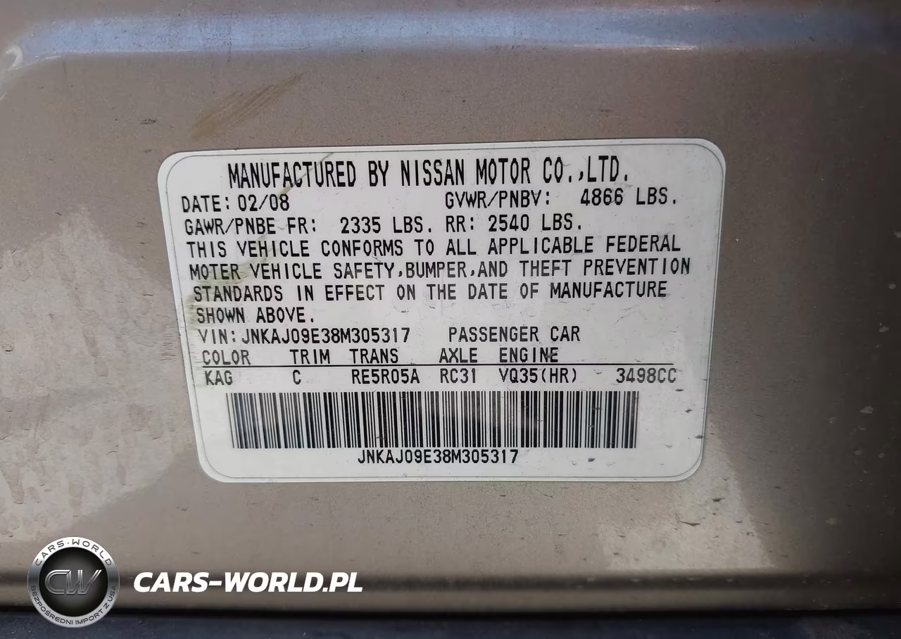 2008 Infiniti Ex35 Journey VIN:JNKAJ09E38M305317 - 9