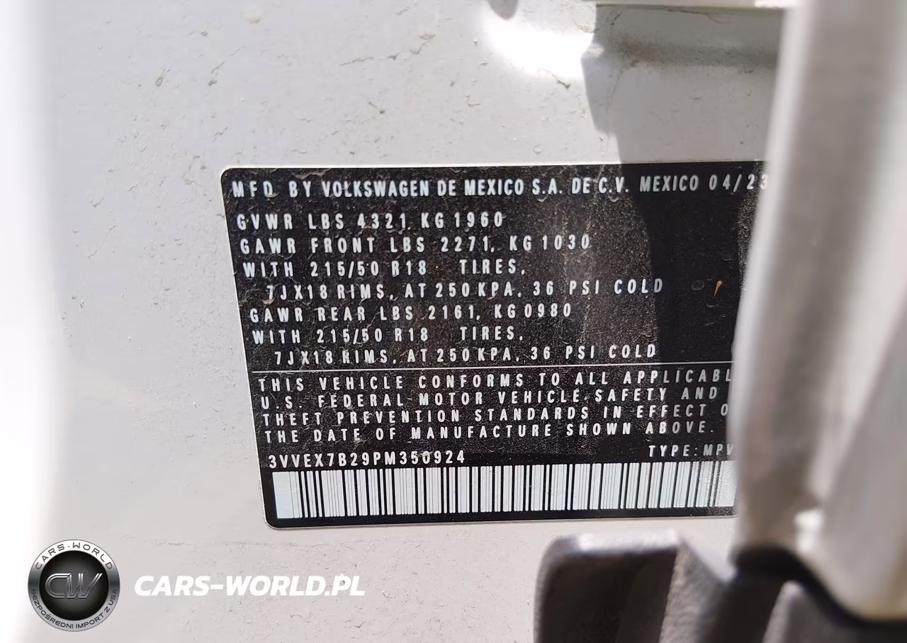 2023 Volkswagen Taos 1.5T Se VIN:3VVEX7B29PM350924 - 9