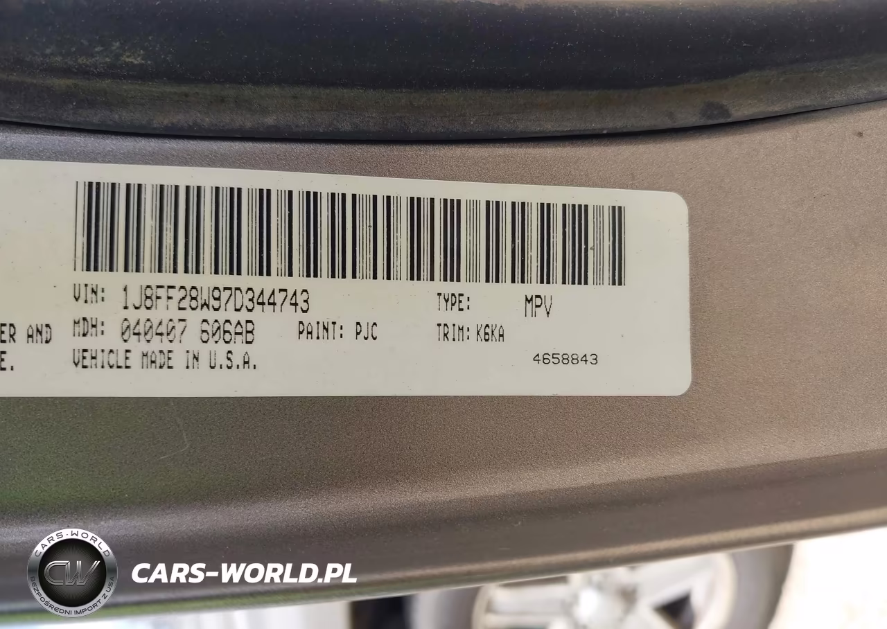 2007 Jeep Patriot Sport VIN:1J8FF28W97D344743 - 9