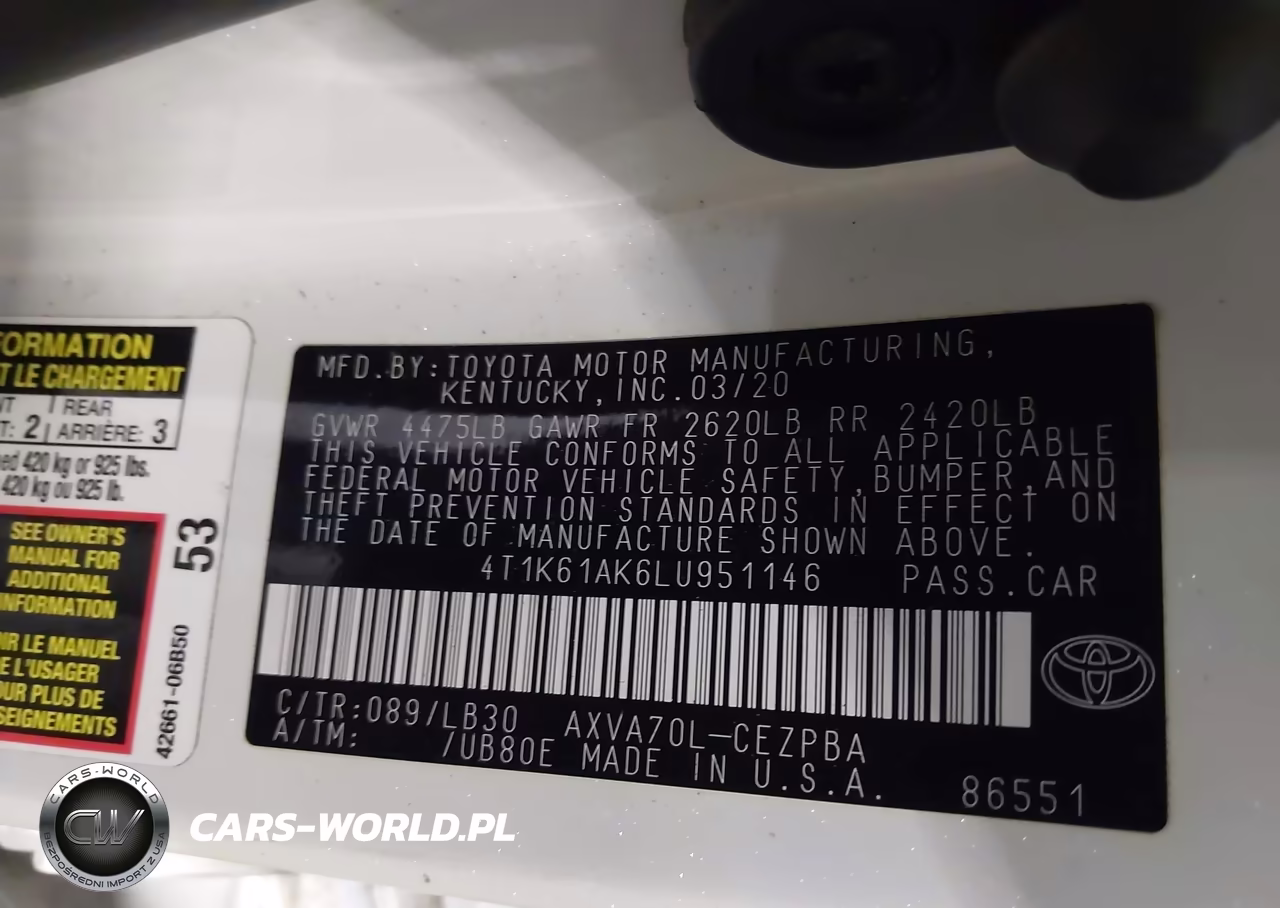 2020 Toyota Camry Xse VIN:4T1K61AK6LU951146 - 9