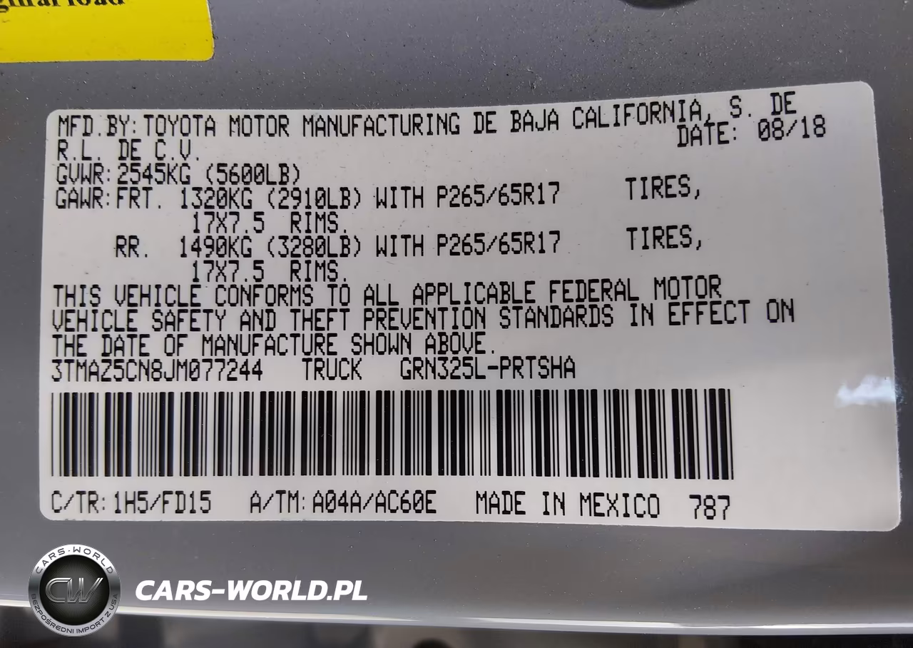 2018 Toyota Tacoma Trd Sport VIN:3TMAZ5CN8JM077244 - 9