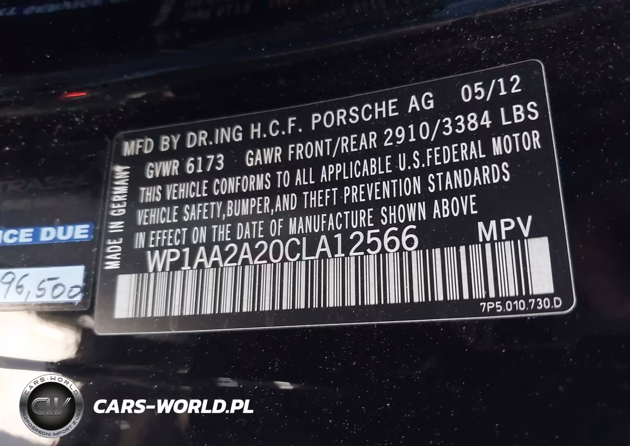 2012 Porsche Cayenne VIN:WP1AA2A20CLA12566 - 9