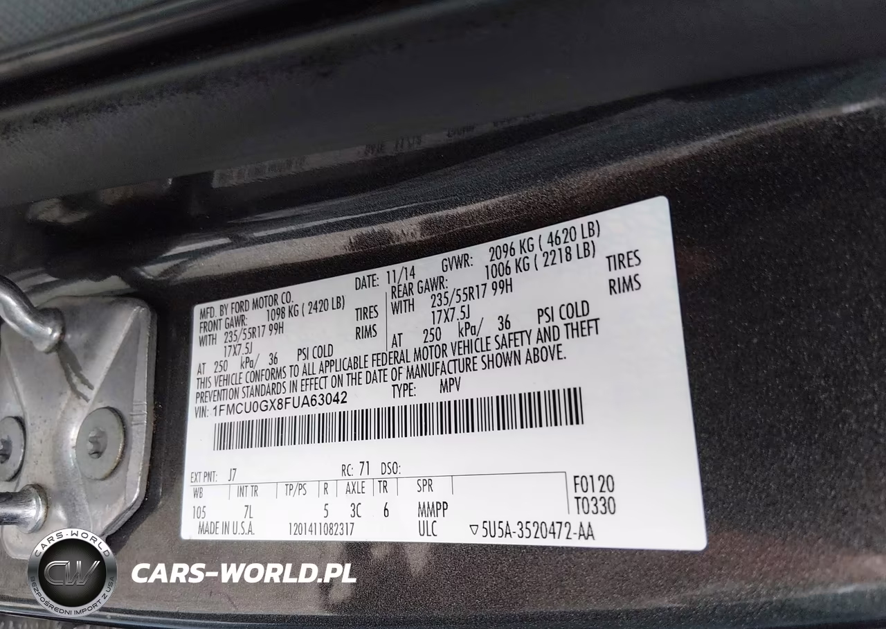 2015 Ford Escape Se VIN:1FMCU0GX8FUA63042 - 9