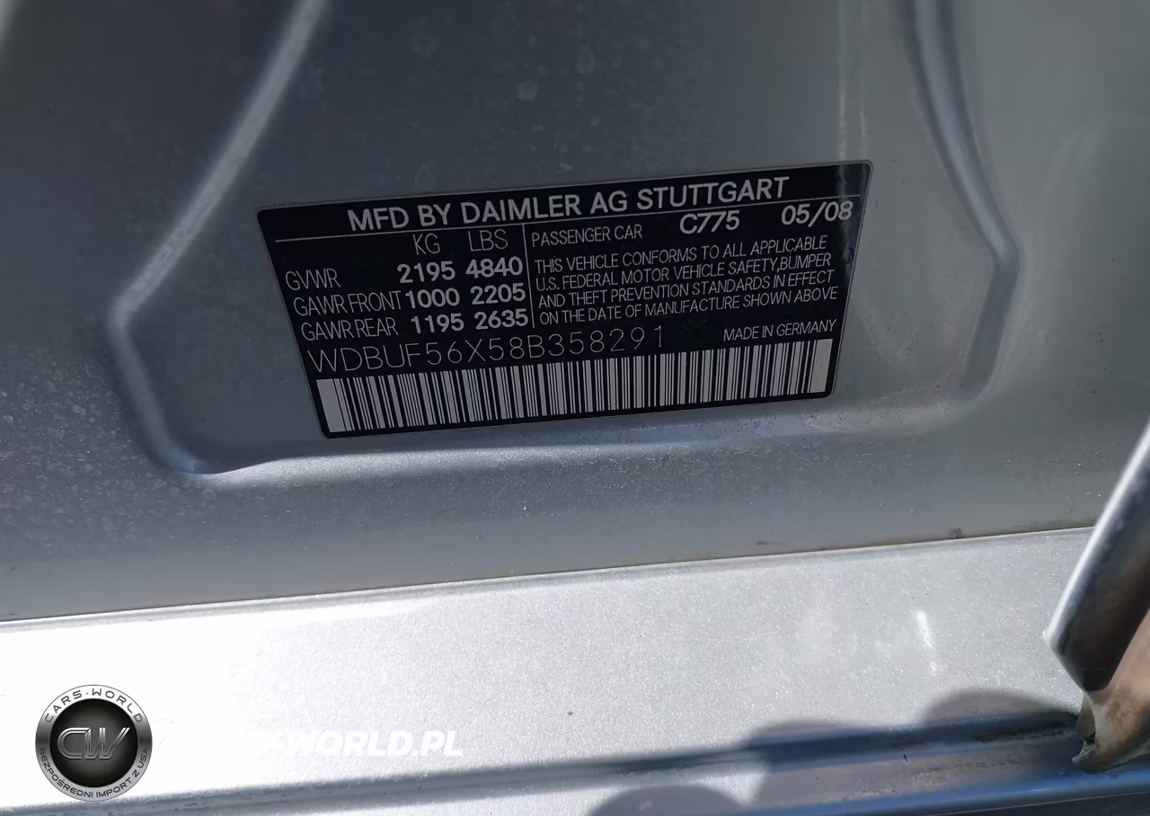 2008 Mercedes-Benz E 350 VIN:WDBUF56X58B358291 - 9
