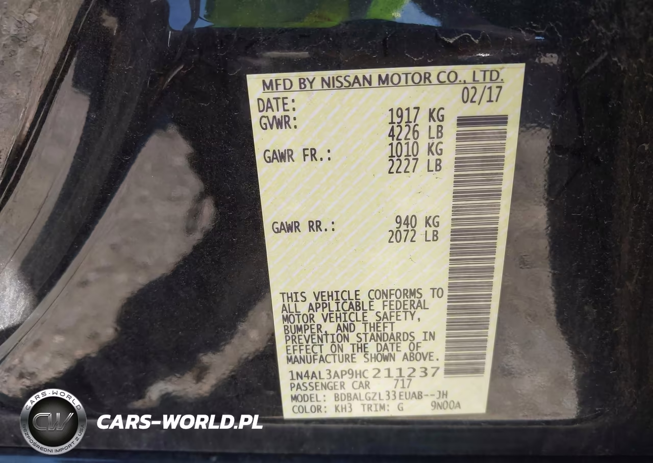2017 Nissan Altima 2.5 S VIN:1N4AL3AP9HC211237 - 9