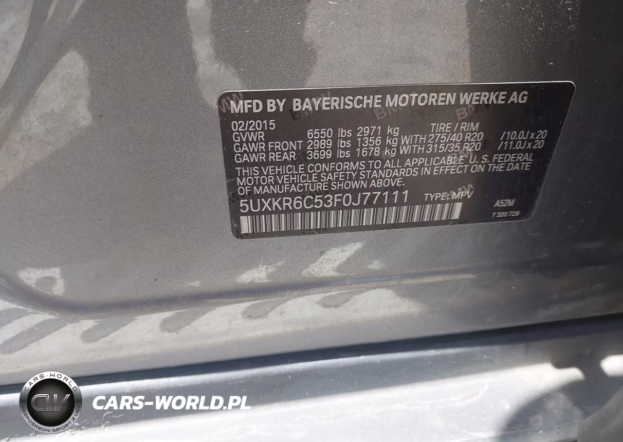 2015 BMW X5 xDrive50I VIN:5UXKR6C53F0J77111 - 9