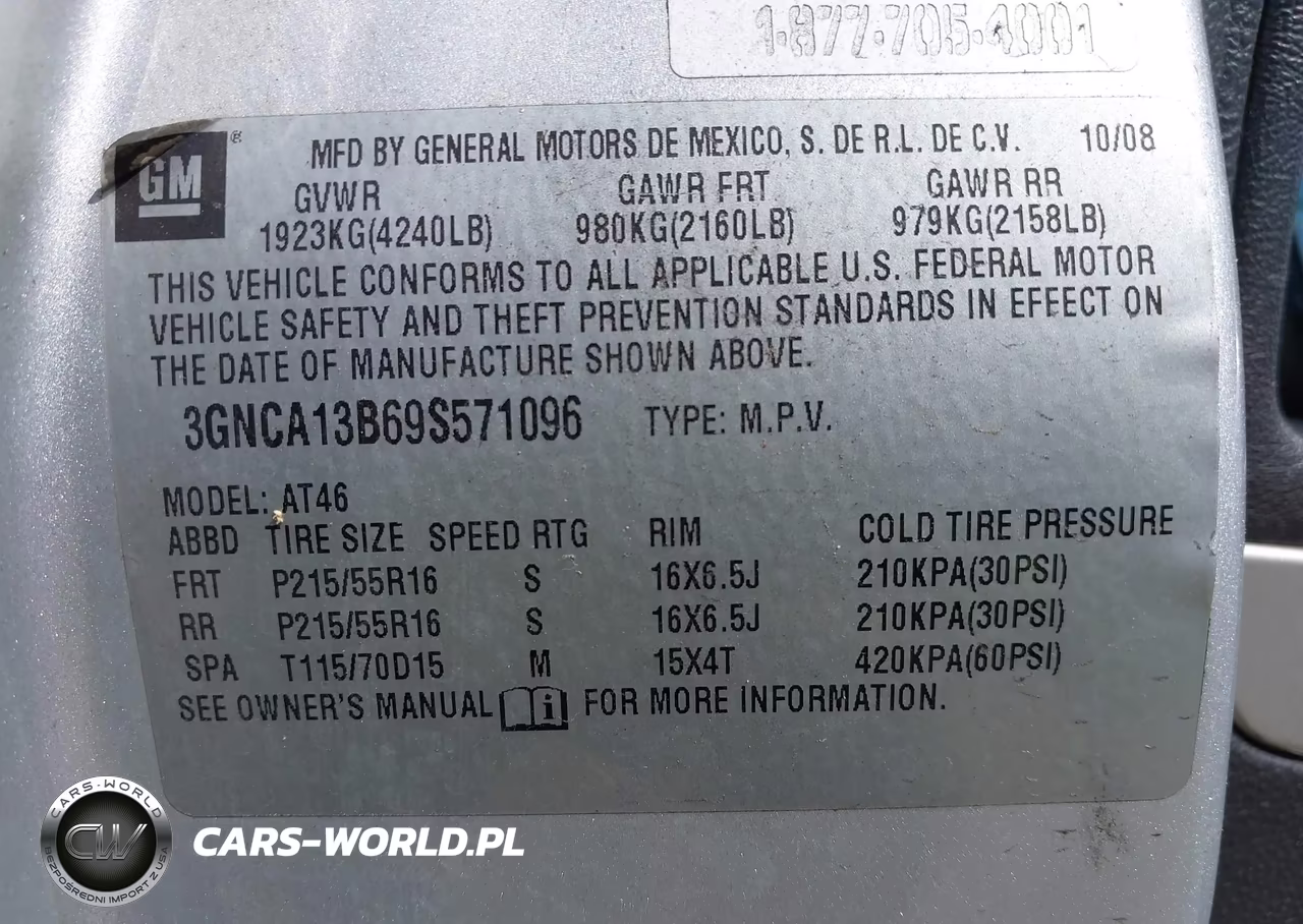 2009 Chevrolet Hhr Ls VIN:3GNCA13B69S571096 - 9