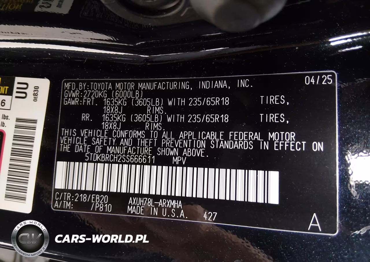 2025 Toyota Highlander Hybrid Xle VIN:5TDKBRCH2SS666611 - 9