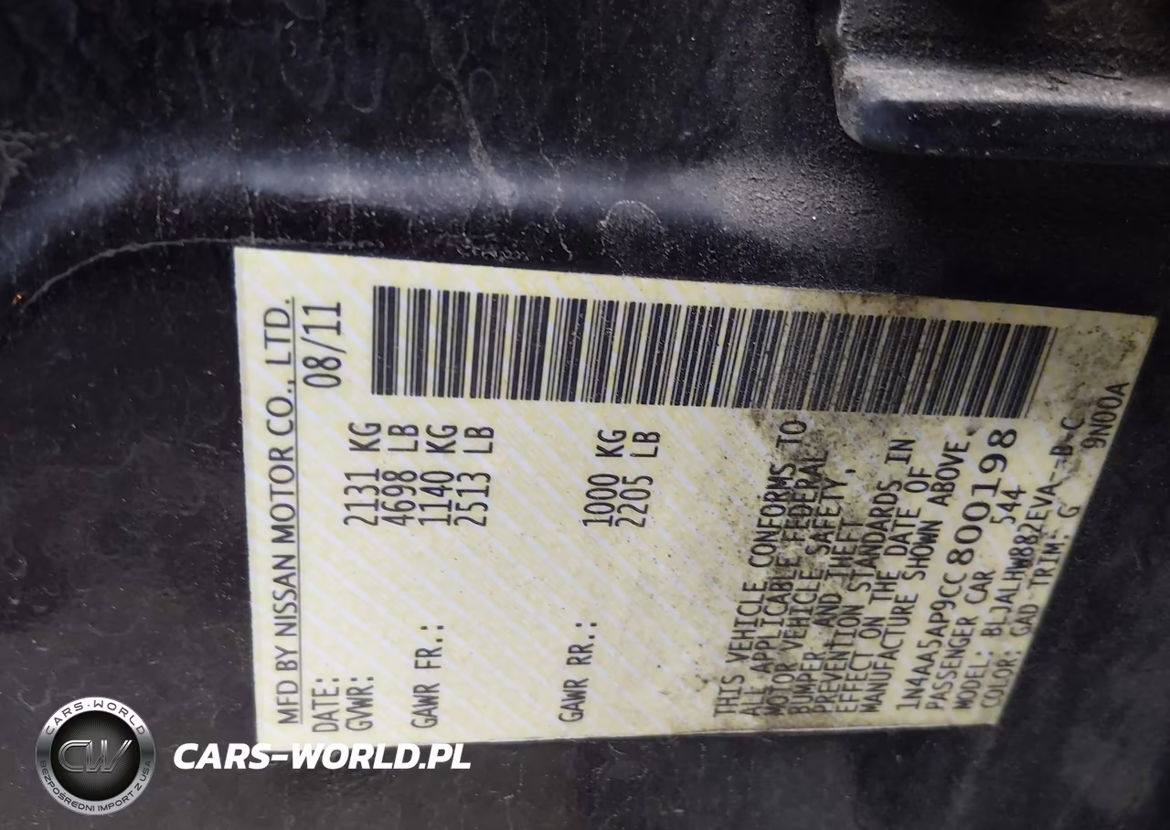 2012 Nissan Maxima 3.5 Sv VIN:1N4AA5AP9CC800198 - 9