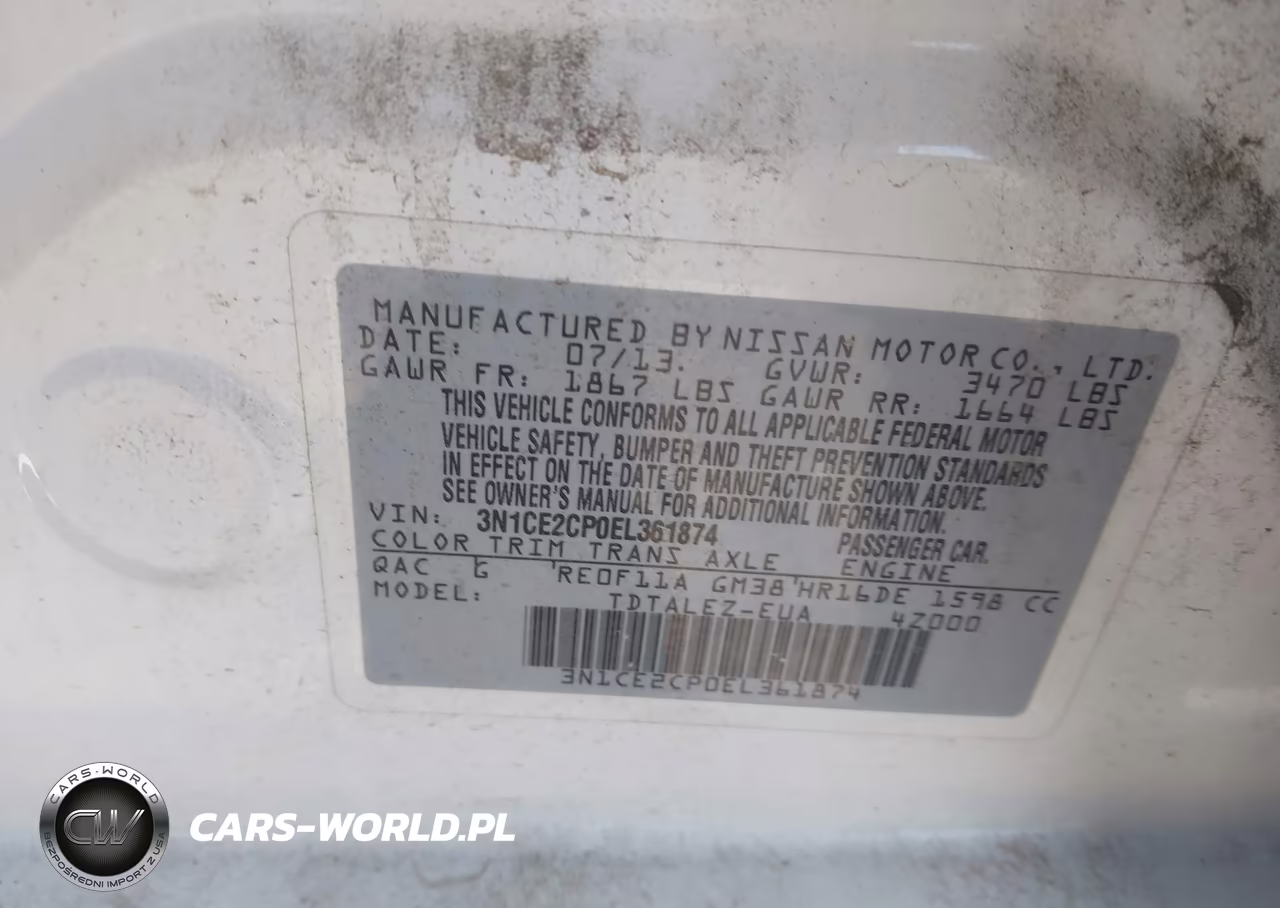 2014 Nissan Versa Note Sv VIN:3N1CE2CP0EL361874 - 9