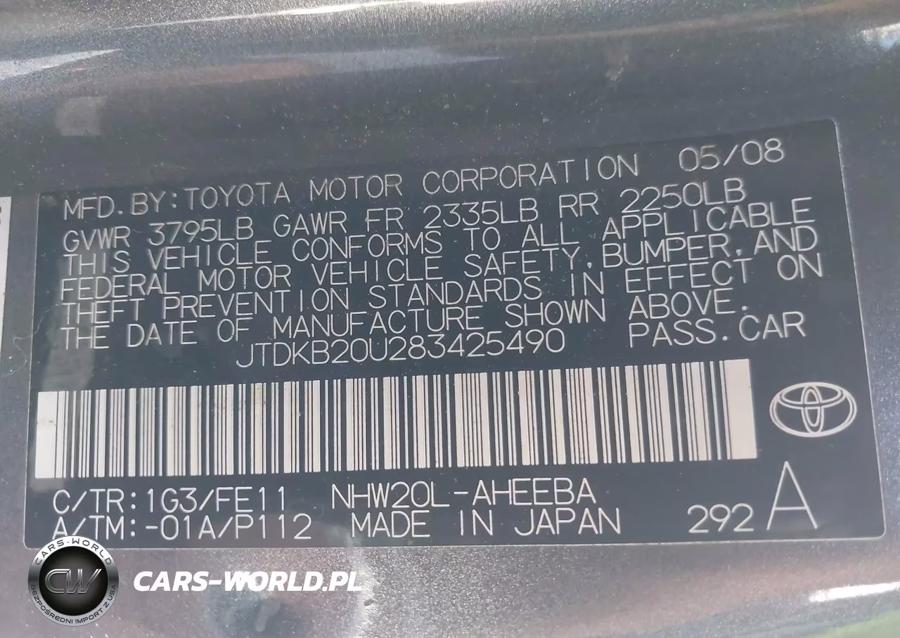 2008 Toyota Prius VIN:JTDKB20U283425490 - 9
