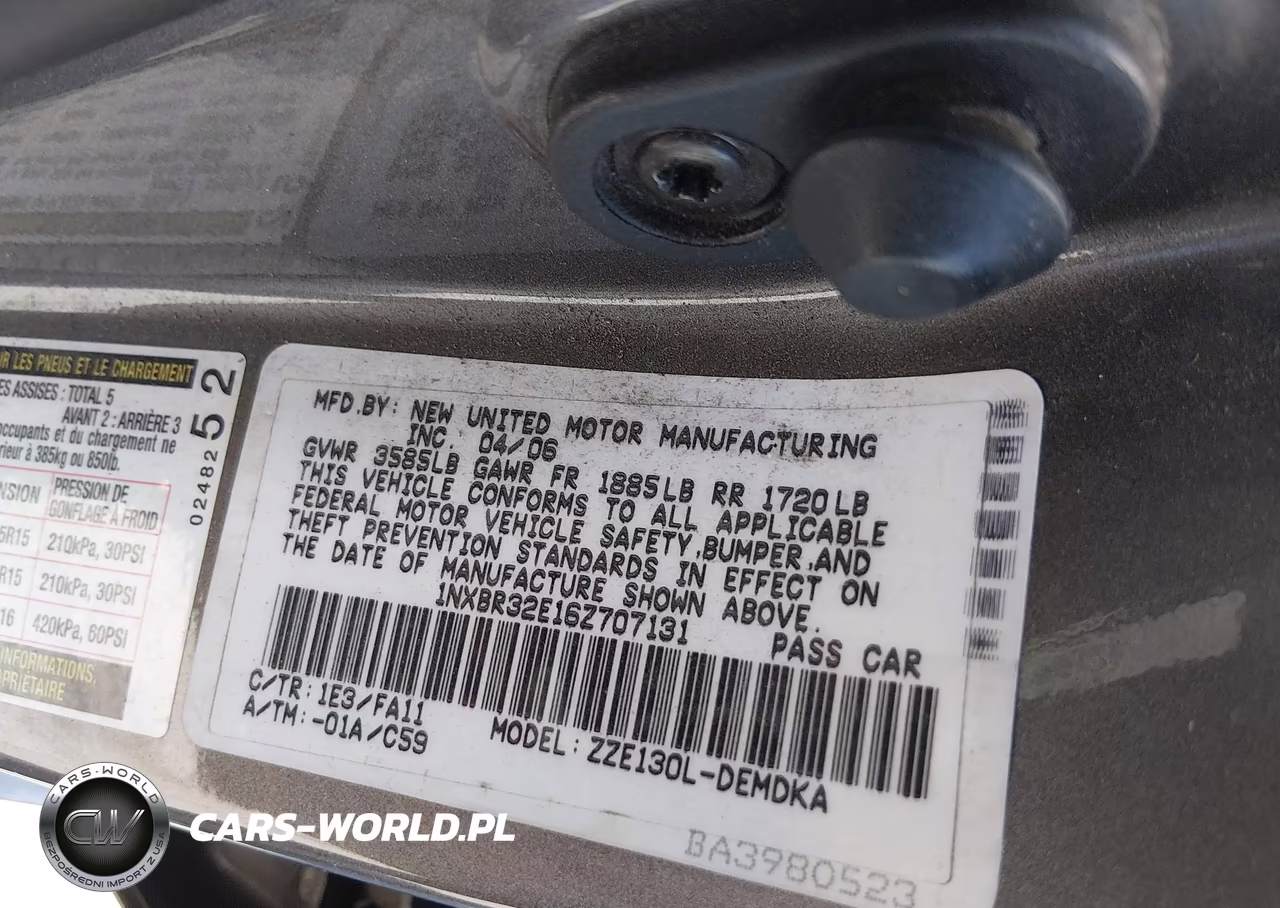 2006 Toyota Corolla Ce VIN:1NXBR32E16Z707131 - 9