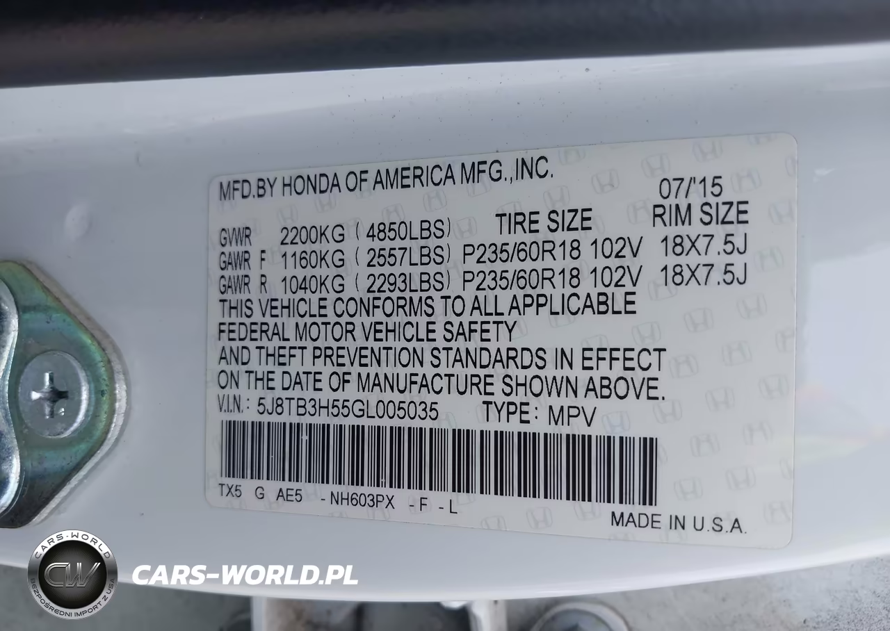2016 Acura Rdx Technology Acurawatch Plus Packages-Technology Package VIN:5J8TB3H55GL005035 - 9