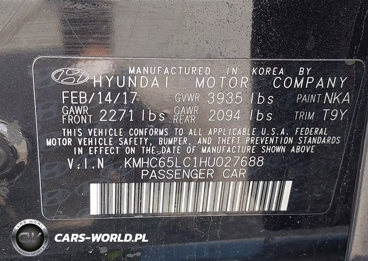 2017 Hyundai Ioniq Hybrid Blue VIN:KMHC65LC1HU027688 - 9