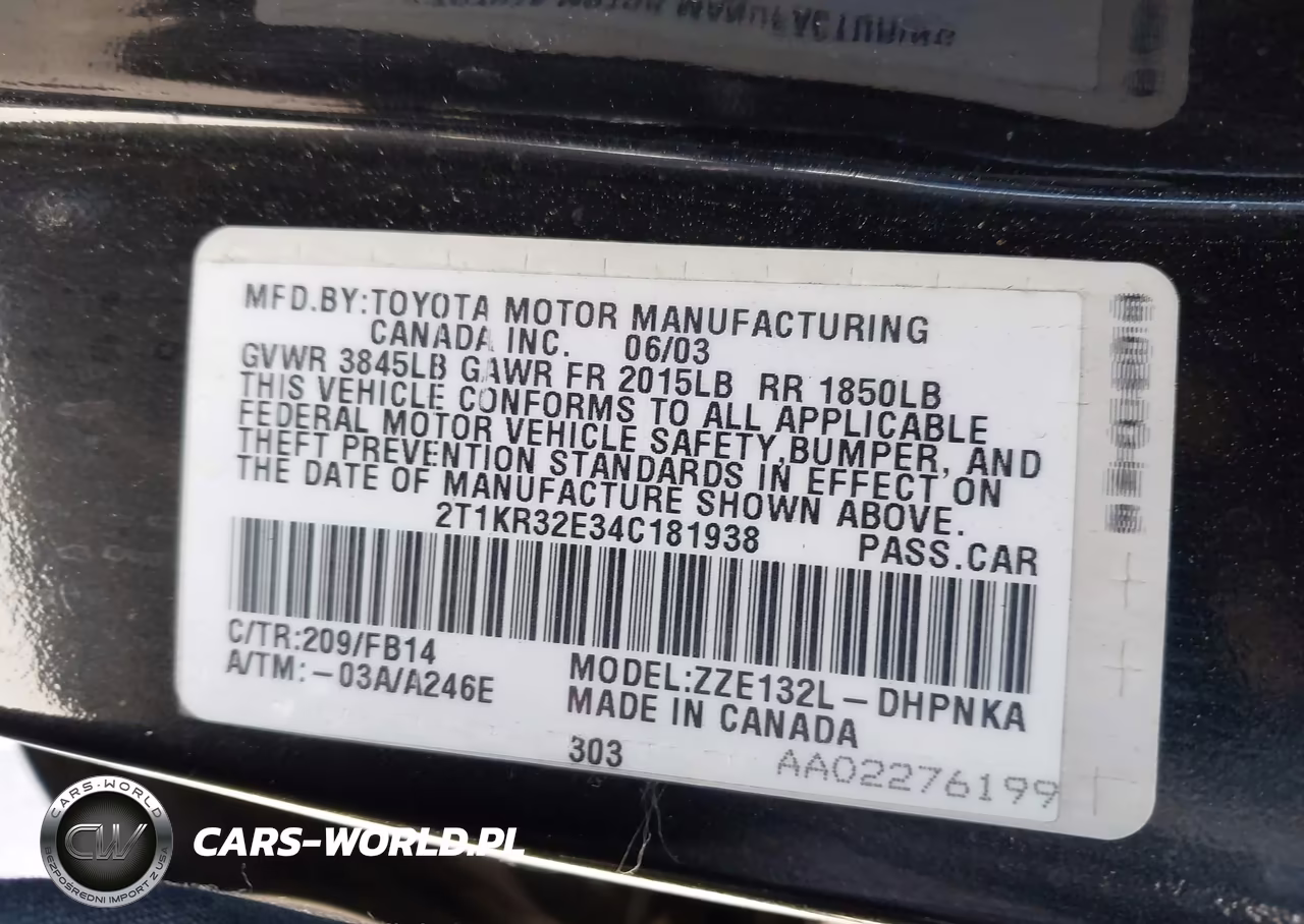 2004 Toyota Matrix Xr VIN:2T1KR32E34C181938 - 9
