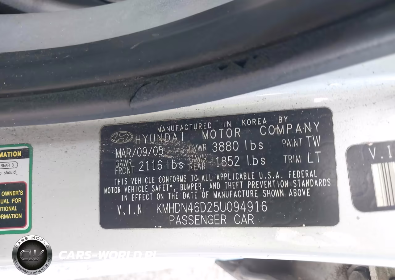 2005 Hyundai Elantra Gls-Gt VIN:KMHDN46D25U094916 - 9