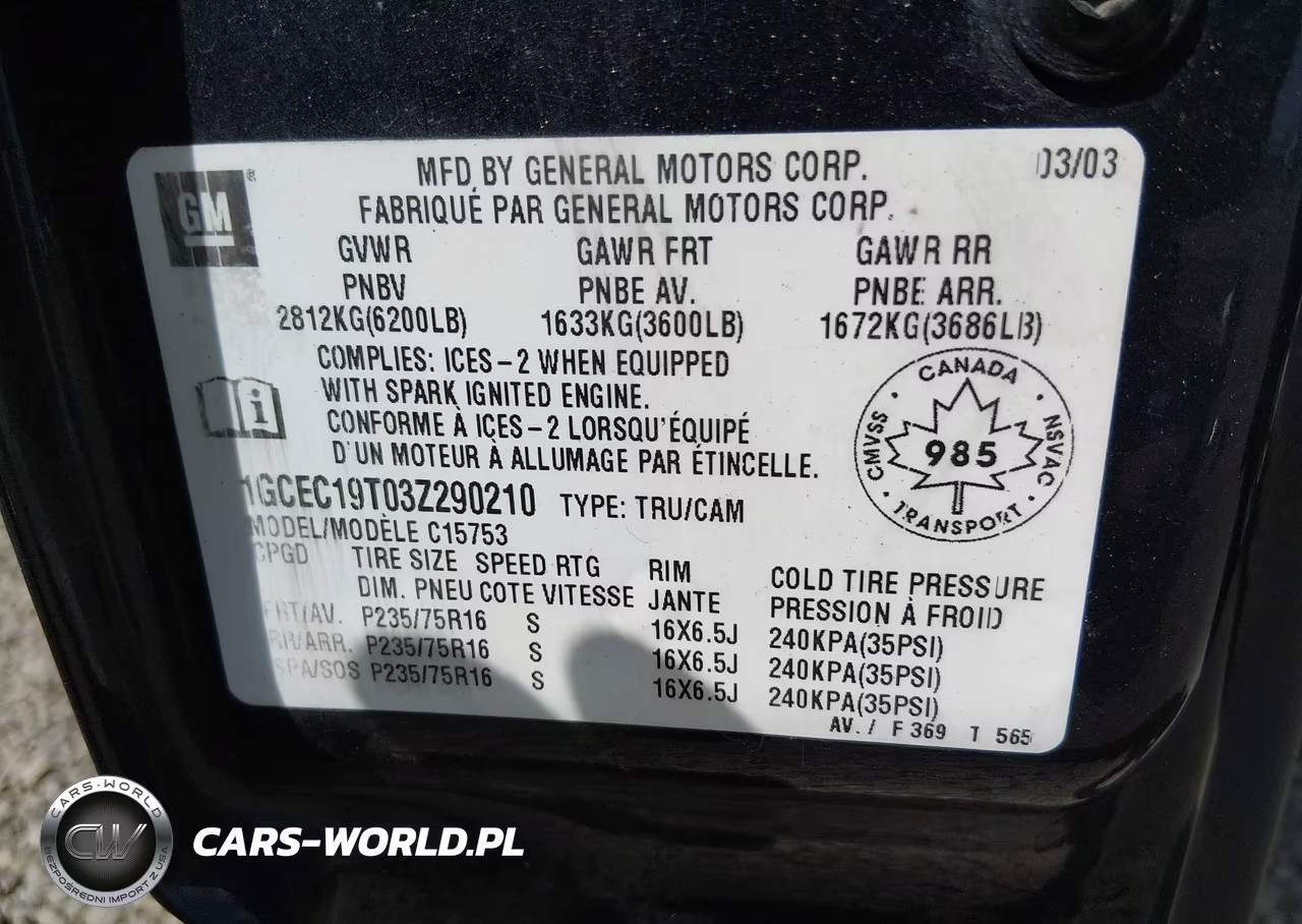 2003 Chevrolet Silverado 1500 Ls-Lt VIN:1GCEC19T03Z290210 - 9