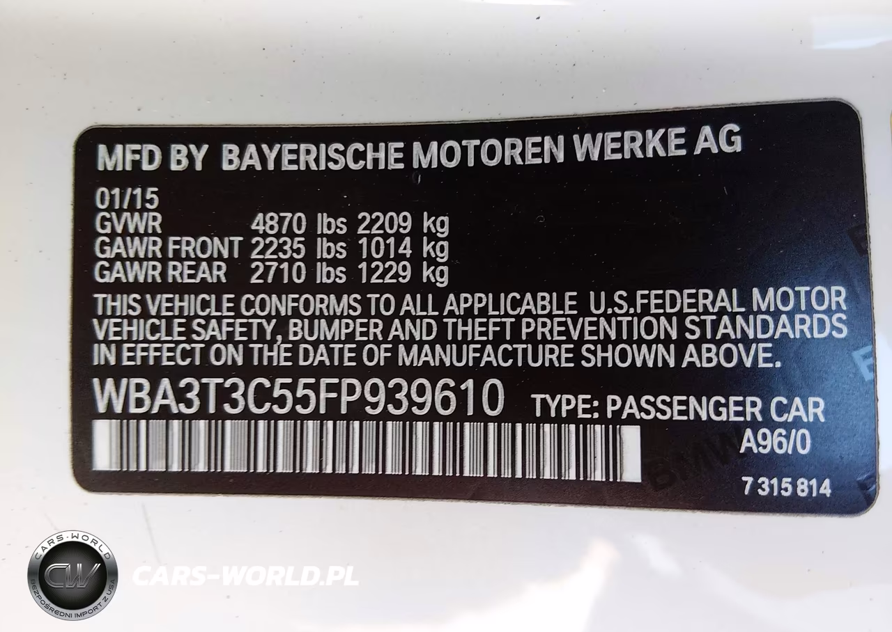 2015 BMW 435I VIN:WBA3T3C55FP939610 - 9