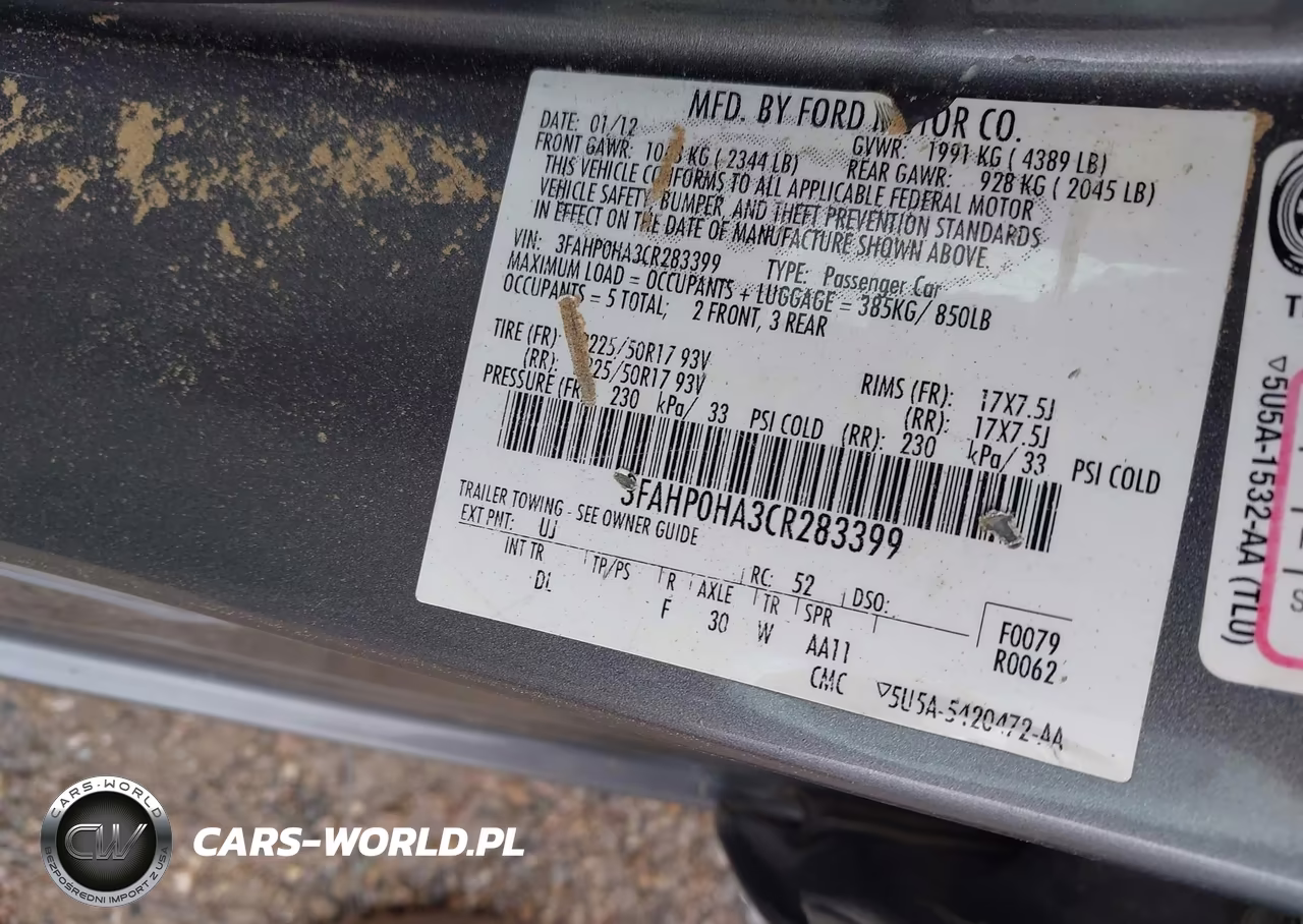 2012 Ford Fusion Se VIN:3FAHP0HA3CR283399 - 9