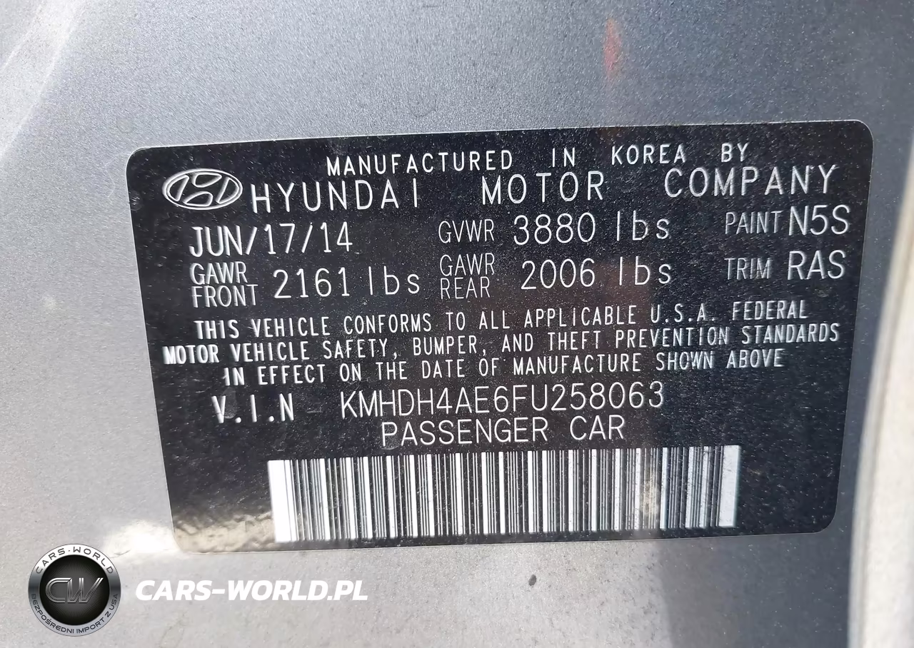 2015 Hyundai Elantra Limited VIN:KMHDH4AE6FU258063 - 9